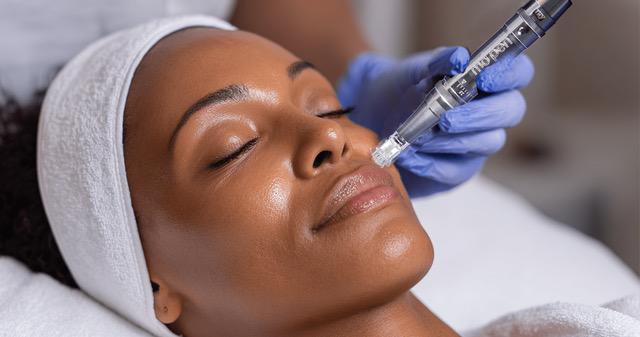 New mom at a beauty clinic consultation for post-baby body contouring